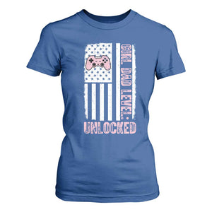 Girl Dad Level Unlocked T Shirt For Women Funny New Dad