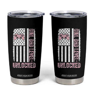 Girl Dad Level Unlocked Tumbler Cup Funny New Dad