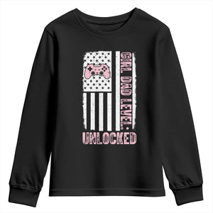 Girl Dad Level Unlocked Youth Sweatshirt Funny New Dad