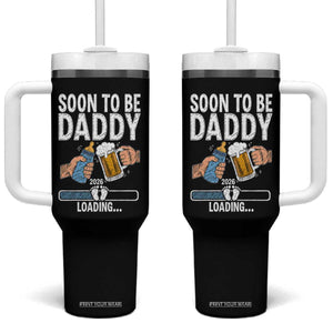 Dad to Be 2026 Tumbler With Handle Promoted To Daddy Beer Lover New Baby Gift