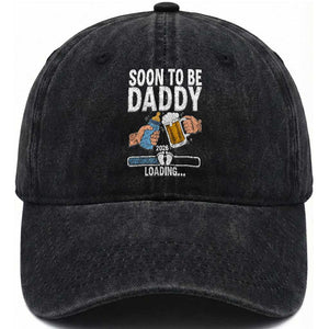 Dad to Be 2026 Washed Cotton Baseball Cap Promoted To Daddy Beer Lover New Baby Gift
