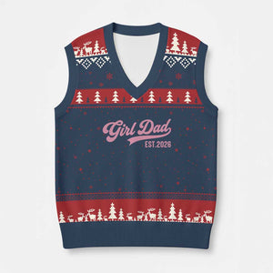 Soon to Be Daddy of Baby Girl 2026 V-Neck Knit Sweater Vest Promoted to Daddy New Dad