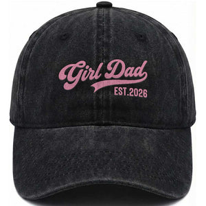 Soon to Be Daddy of Baby Girl 2026 Washed Cotton Baseball Cap Promoted to Daddy New Dad