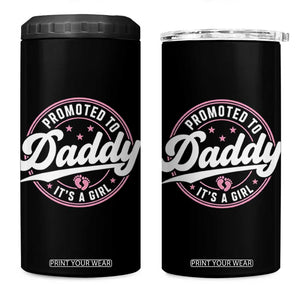 Promoted To Daddy It's A Girl 4 in 1 Can Cooler Tumbler Funny Pregnancy Reveal