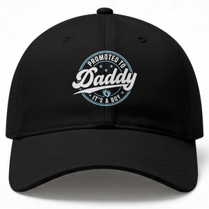 Promoted To Daddy It's A Boy Baseball Cap Funny Pregnancy Reveal