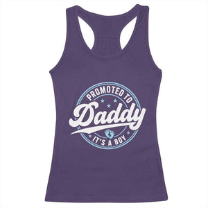 Promoted To Daddy It's A Boy Racerback Tank Top Funny Pregnancy Reveal
