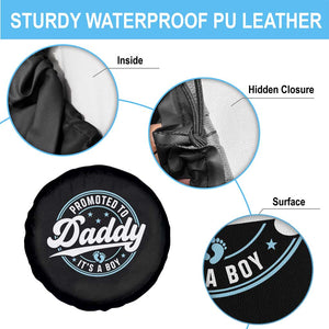 Promoted To Daddy It's A Boy Spare Tire Cover Funny Pregnancy Reveal