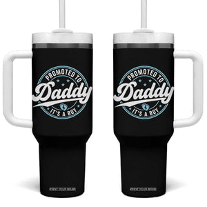 Promoted To Daddy It's A Boy Tumbler With Handle Funny Pregnancy Reveal