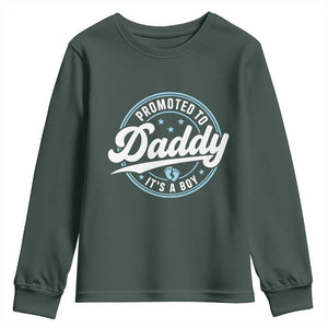 Promoted To Daddy It's A Boy Youth Sweatshirt Funny Pregnancy Reveal