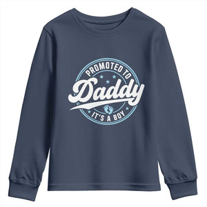 Promoted To Daddy It's A Boy Youth Sweatshirt Funny Pregnancy Reveal