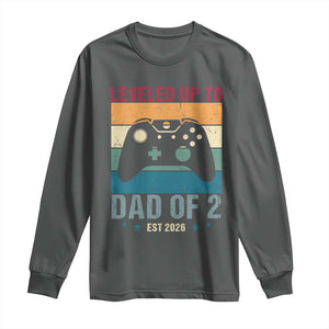Dad Level Unlocked Long Sleeve Shirt Funny New Dad Gaming Father's Day Gift TS14 Dark Heather Print Your Wear