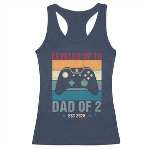 Dad Level Unlocked Racerback Tank Top Funny New Dad Gaming Father's Day Gift TS14 Navy Print Your Wear