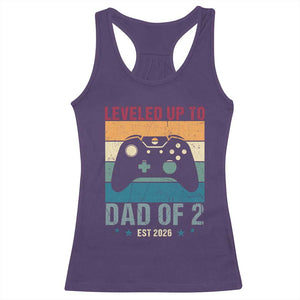 Dad Level Unlocked Racerback Tank Top Funny New Dad Gaming Father's Day Gift TS14 Purple Print Your Wear