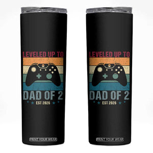 Dad Level Unlocked Skinny Tumbler Funny New Dad Gaming Father's Day Gift TS14 Black Print Your Wear