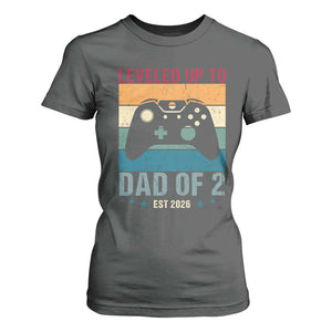 Dad Level Unlocked T Shirt For Women Funny New Dad Gaming Father's Day Gift TS14 Dark Heather Print Your Wear