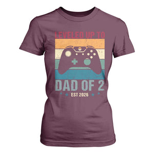 Dad Level Unlocked T Shirt For Women Funny New Dad Gaming Father's Day Gift TS14 Maroon Print Your Wear