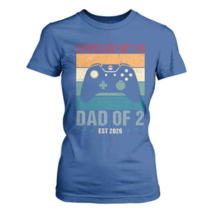 Dad Level Unlocked T Shirt For Women Funny New Dad Gaming Father's Day Gift TS14 Royal Blue Print Your Wear