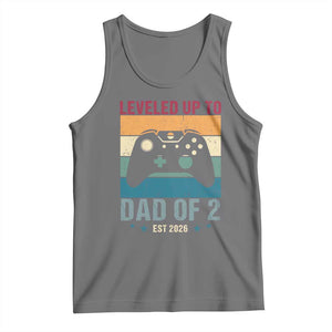 Dad Level Unlocked Tank Top Funny New Dad Gaming Father's Day Gift TS14 Black Heather Print Your Wear