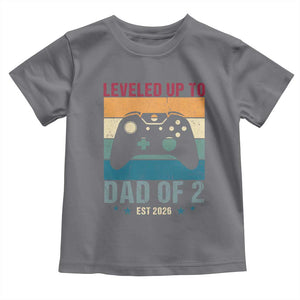 Dad Level Unlocked Toddler T Shirt Funny New Dad Gaming Father's Day Gift TS14 Charcoal Print Your Wear