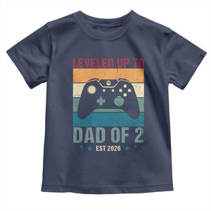 Dad Level Unlocked Toddler T Shirt Funny New Dad Gaming Father's Day Gift TS14 Navy Print Your Wear
