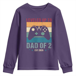 Dad Level Unlocked Youth Sweatshirt Funny New Dad Gaming Father's Day Gift TS14 Purple Print Your Wear
