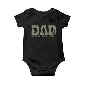 Dad Veteran Myth Legend Dad Military Father Gift Baby Onesie TS14 Black Print Your Wear