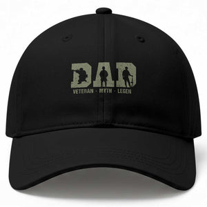 Dad Veteran Myth Legend Dad Military Father Gift Baseball Cap TS14 Print Your Wear