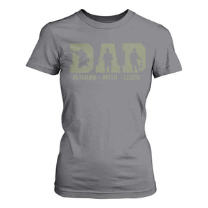 Dad Veteran Myth Legend Dad Military Father Gift T Shirt For Women TS14 Charcoal Print Your Wear