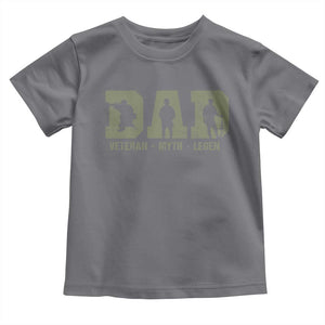 Dad Veteran Myth Legend Dad Military Father Gift Toddler T Shirt TS14 Charcoal Print Your Wear