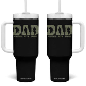 Dad Veteran Myth Legend Dad Military Father Gift Tumbler With Handle TS14 One Size: 40 oz Black Print Your Wear
