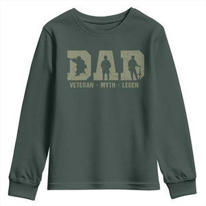 Dad Veteran Myth Legend Dad Military Father Gift Youth Sweatshirt