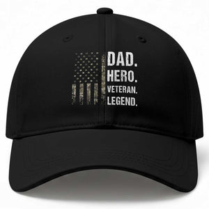 Dad Hero Veteran Legend Camouflage Father's Day Baseball Cap TS14 Print Your Wear