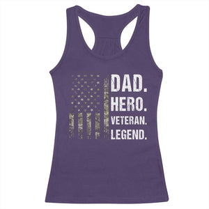 Dad Hero Veteran Legend Camouflage Father's Day Racerback Tank Top TS14 Purple Print Your Wear