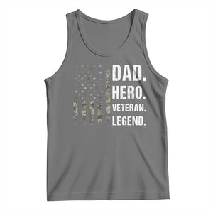 Dad Hero Veteran Legend Camouflage Father's Day Tank Top TS14 Black Heather Print Your Wear