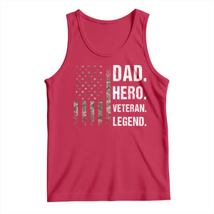 Dad Hero Veteran Legend Camouflage Father's Day Tank Top TS14 Red Print Your Wear