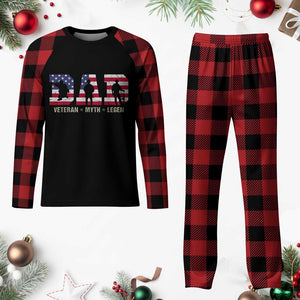 Veteran Dad The Myth Legend Plaid Pajama Set Cool Father's Day Military Gifts 4th of July TS14 Buffalo Plaid Print Your Wear