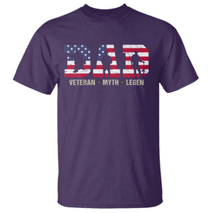 Veteran Dad The Myth Legend T Shirt Cool Father's Day Military Gifts 4th of July TS14 Purple Print Your Wear