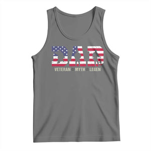Veteran Dad The Myth Legend Tank Top Cool Father's Day Military Gifts 4th of July TS14 Black Heather Print Your Wear