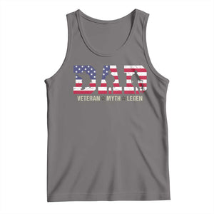 Veteran Dad The Myth Legend Tank Top Cool Father's Day Military Gifts 4th of July TS14 Deep Heather Print Your Wear