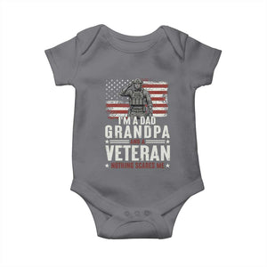 I'm A Dad Grandpa and Veteran Nothing Scares Me Baby Onesie Funny Veteran Dad Grandpa Humor