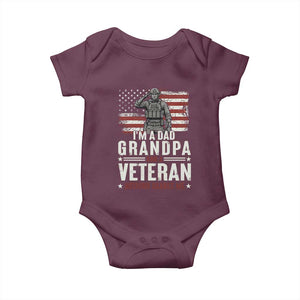 I'm A Dad Grandpa and Veteran Nothing Scares Me Baby Onesie Funny Veteran Dad Grandpa Humor
