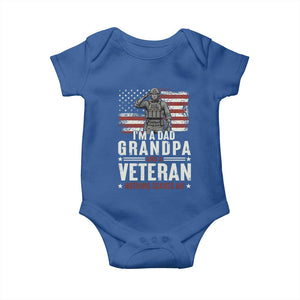 I'm A Dad Grandpa and Veteran Nothing Scares Me Baby Onesie Funny Veteran Dad Grandpa Humor