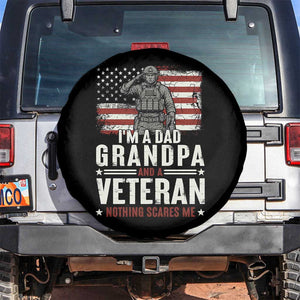 I'm A Dad Grandpa and Veteran Nothing Scares Me Spare Tire Cover Funny Veteran Dad Grandpa Humor