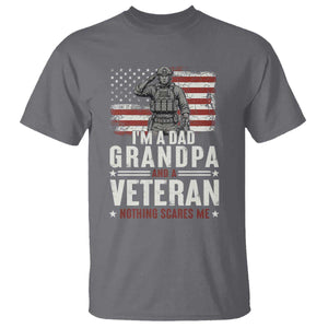 I'm A Dad Grandpa and Veteran Nothing Scares Me T Shirt Funny Veteran Dad Grandpa Humor