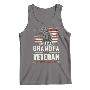 I'm A Dad Grandpa and Veteran Nothing Scares Me Tank Top Funny Veteran Dad Grandpa Humor
