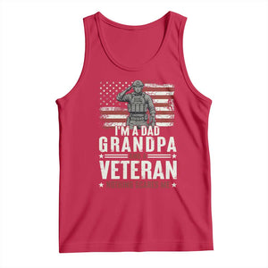 I'm A Dad Grandpa and Veteran Nothing Scares Me Tank Top Funny Veteran Dad Grandpa Humor