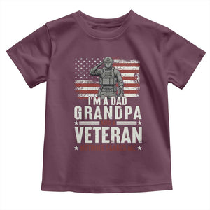 I'm A Dad Grandpa and Veteran Nothing Scares Me Toddler T Shirt Funny Veteran Dad Grandpa Humor