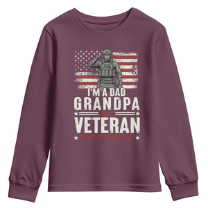 I'm A Dad Grandpa and Veteran Nothing Scares Me Youth Sweatshirt Funny Veteran Dad Grandpa Humor