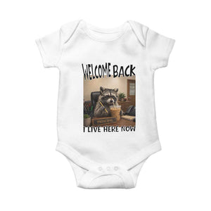 Funny Raccoon School Principal Baby Onesie Welcom Back To School TS14 White Print Your Wear