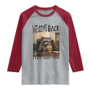 Funny Raccoon School Principal Raglan Shirt Welcom Back To School TS14 Heather Gray Heather Red Print Your Wear
